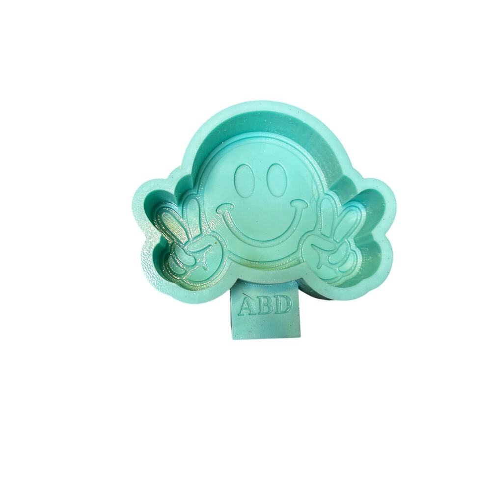 Peace Smiley Face Silicone Mold for Freshies/Resin – Fun DIY Craft Mold 4.75"